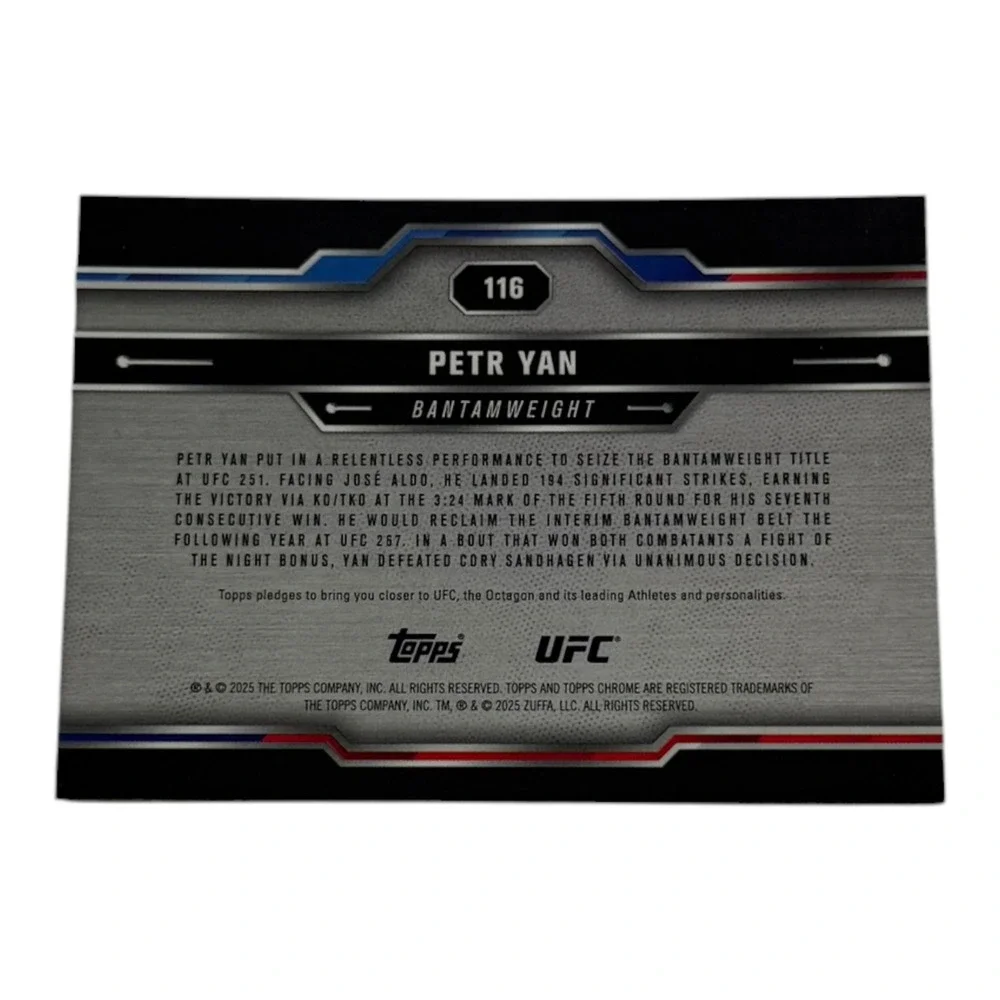 2025 Topps Chrome UFC Petr Yan Blue Mojo Refractor Card 116‎ Bantamweight